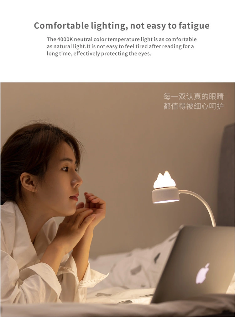 Moya Rechargeable USB Reading Light LED Children&prime;s Table Lamp Night Light